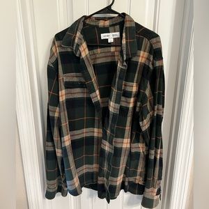 Old Navy Mens XXXL Green Plaid Flannel Shirt